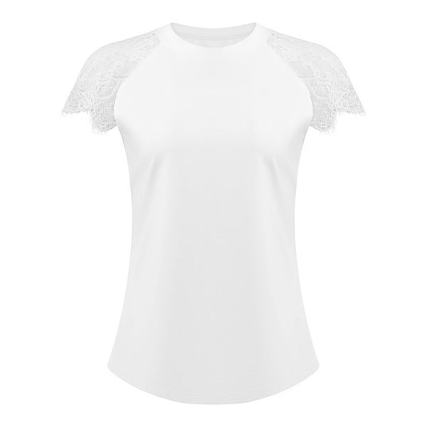 Женский топ с кружевом и короткими рукавами Inspire Chic, White
Женский топ с кружевом и короткими рукавами Inspire Chic, White