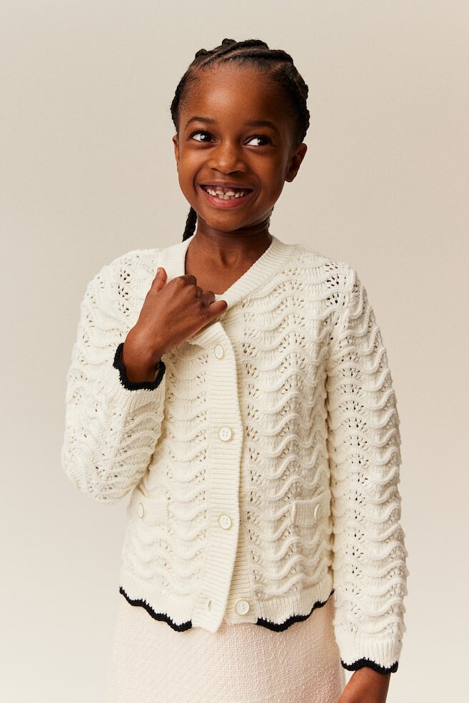 Кардиган вязки "пуантелле" H&M, белый
Кардиган вязки "пуантелле" H&M, белый