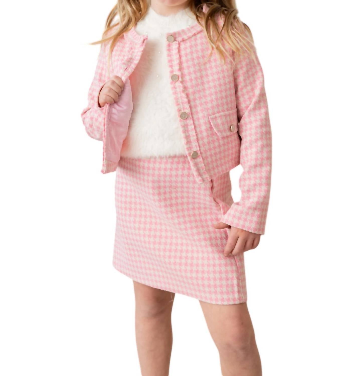 Пиджак для девочки в розовую клетку Hannah Banana
Пиджак для девочки в розовую клетку Hannah Banana