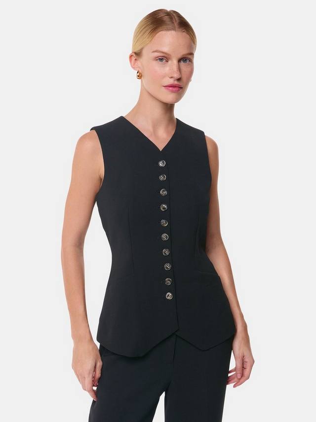 Жилет из корового крепа Whistles, черный
Жилет из корового крепа Whistles, черный