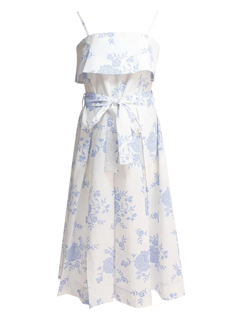 Платье миди с поясом и цветочным принтом La Maison Talulah, белый 
Платье миди с поясом и цветочным принтом La Maison Talulah, белый