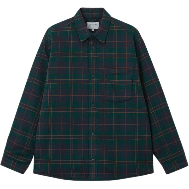 Carhartt Wip Мужская рубашка с зеленым лацканом, средней длины
Carhartt Wip Мужская рубашка с зеленым лацканом, средней длины