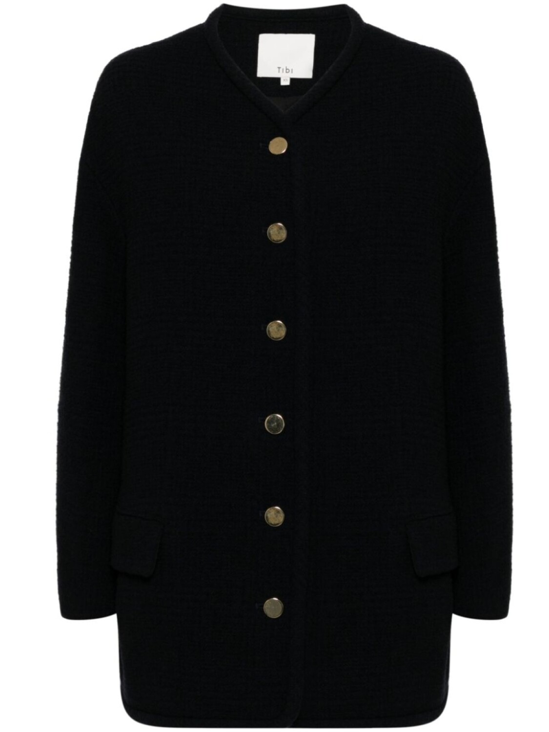 Кардиган без воротника Tibi, синий 
Кардиган без воротника Tibi, синий