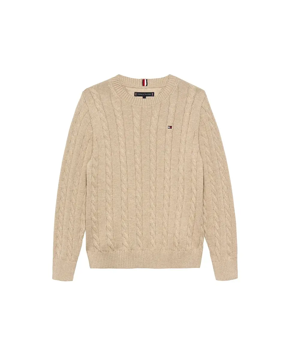 Детский джемпер для мальчика с узором косичка и круглым вырезом Tommy Hilfiger, песочный
Детский джемпер для мальчика с узором косичка и круглым вырезом Tommy Hilfiger, песочный