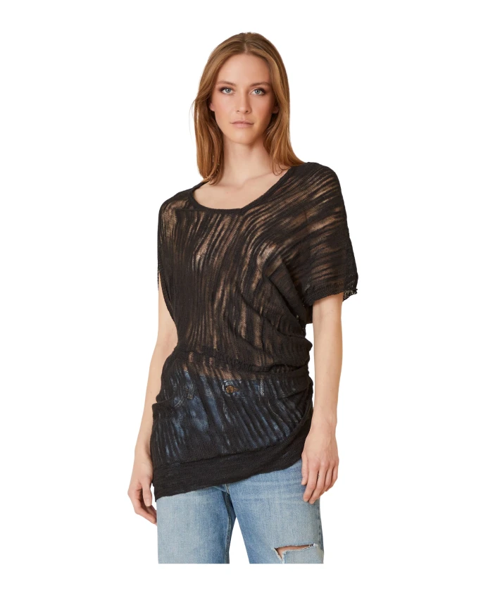 Футболка с короткими рукавами из смесовой льняной ткани Manila Grace, черный
Футболка с короткими рукавами из смесовой льняной ткани Manila Grace, черный