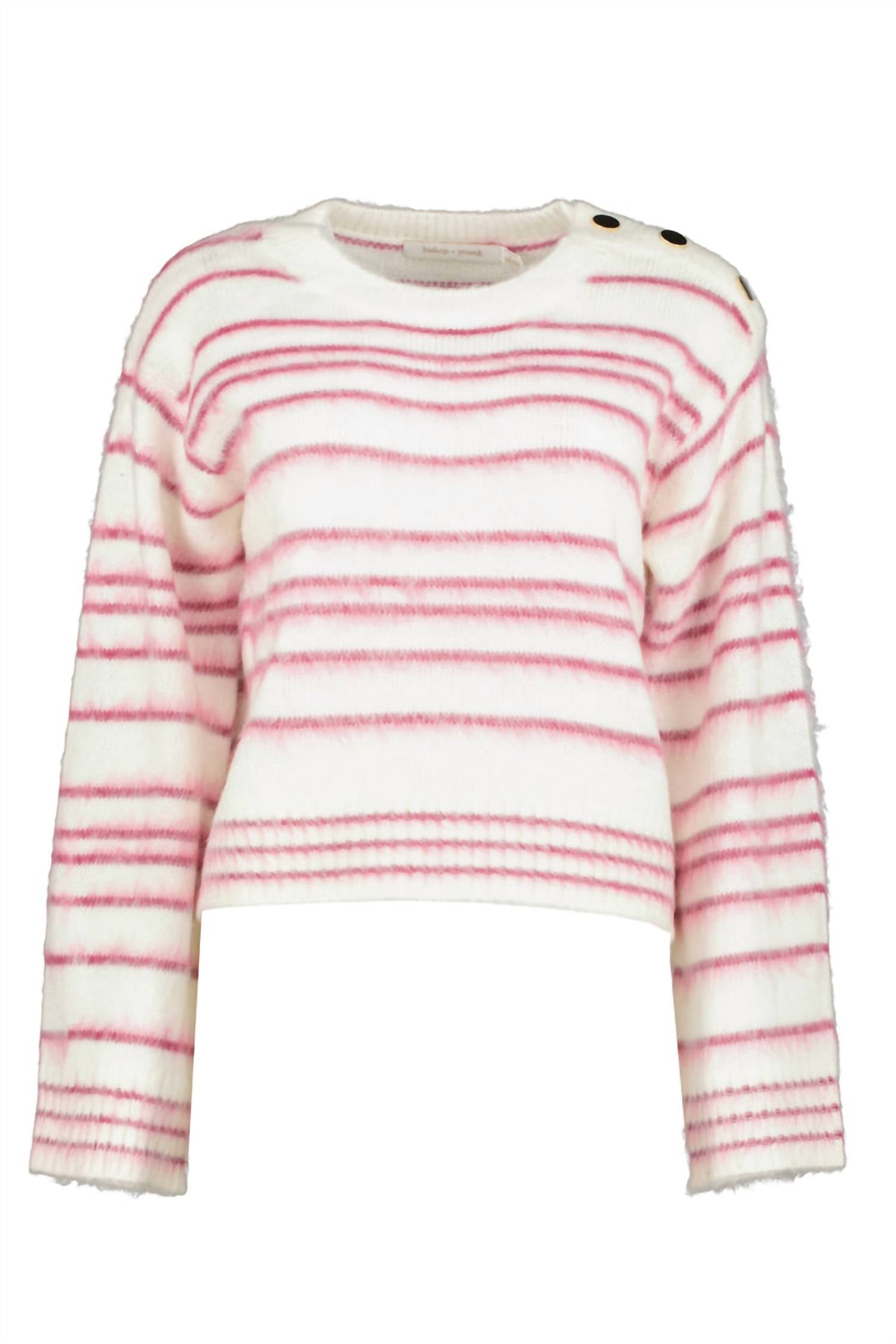 Пушистый свитер Noelle Stripe в розово-белом цвете bishop + young
Пушистый свитер Noelle Stripe в розово-белом цвете bishop + young