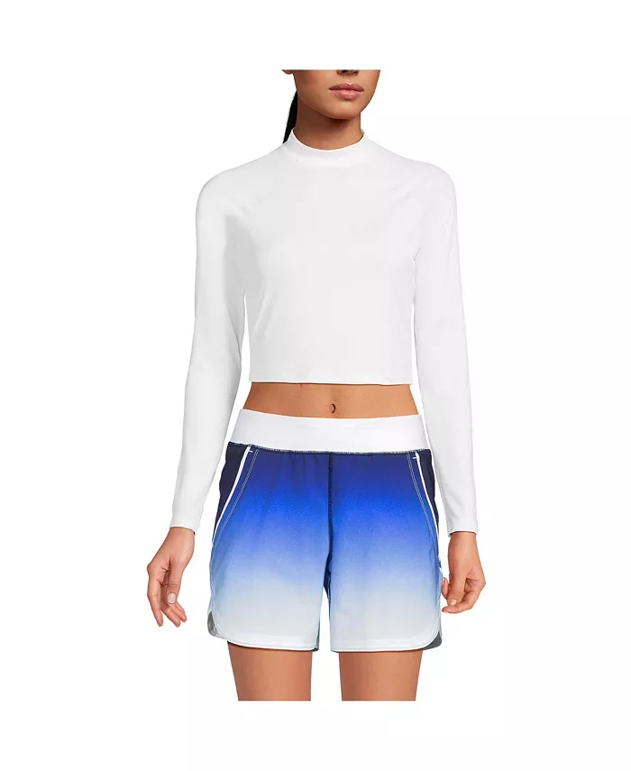 Женский укороченный рашгард SunShade UPF 50 с длинным рукавом Lands' End, белый
Женский укороченный рашгард SunShade UPF 50 с длинным рукавом Lands' End, белый