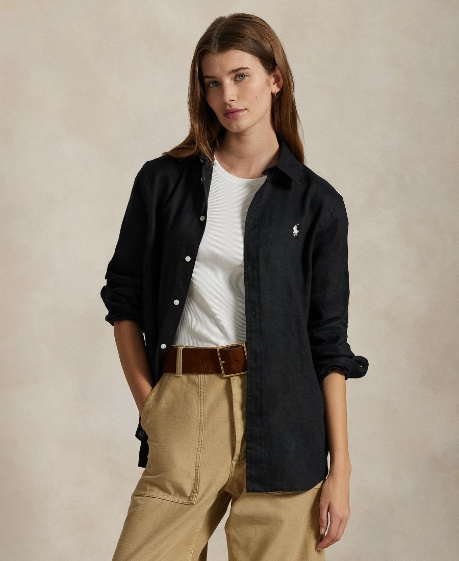 Женская классическая рубашка из 100% льна Polo Ralph Lauren, Polo Black
Женская классическая рубашка из 100% льна Polo Ralph Lauren, Polo Black