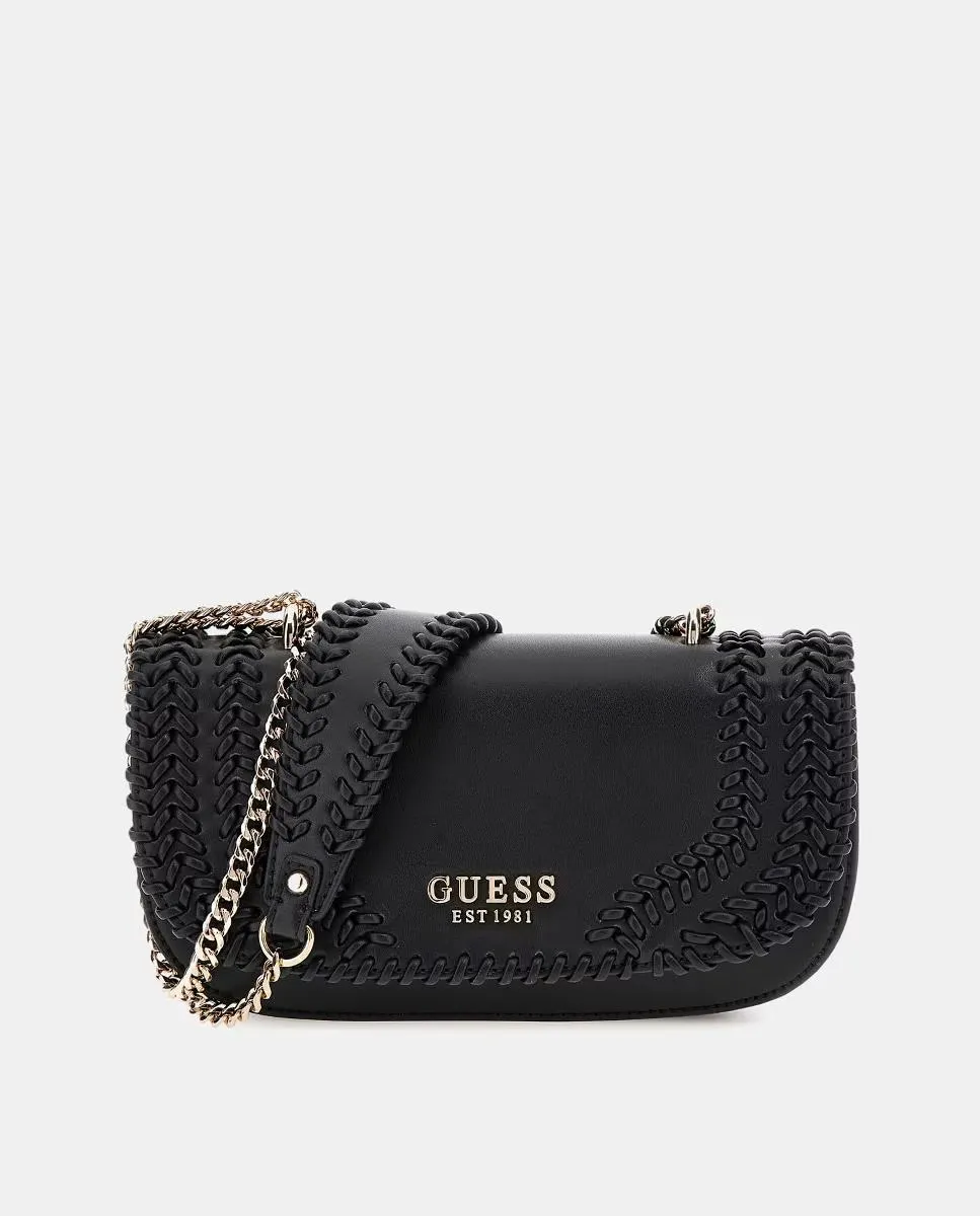Сумка-бандо с клапаном и магнитной застежкой Guess, черный
Сумка-бандо с клапаном и магнитной застежкой Guess, черный