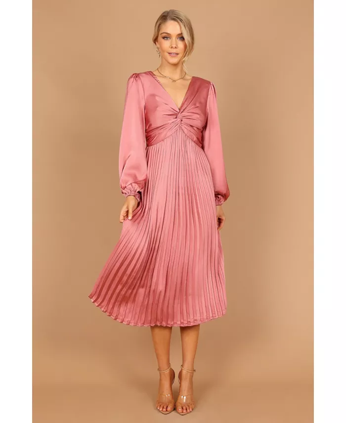 Женское платье миди Noelle с крученым передом и плиссировкой Petal and Pup, розовый 
Женское платье миди Noelle с крученым передом и плиссировкой Petal and Pup, розовый
