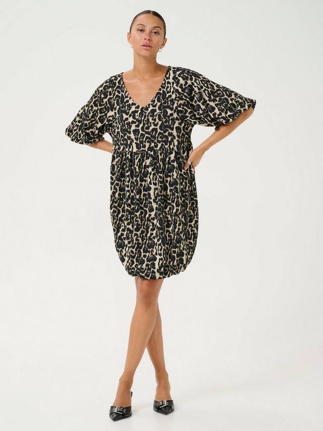 Платье-тюльпан с леопардовым принтом nani длиной до колен KAFFE, цвет Beige/Multi 
Платье-тюльпан с леопардовым принтом nani длиной до колен KAFFE, цвет Beige/Multi