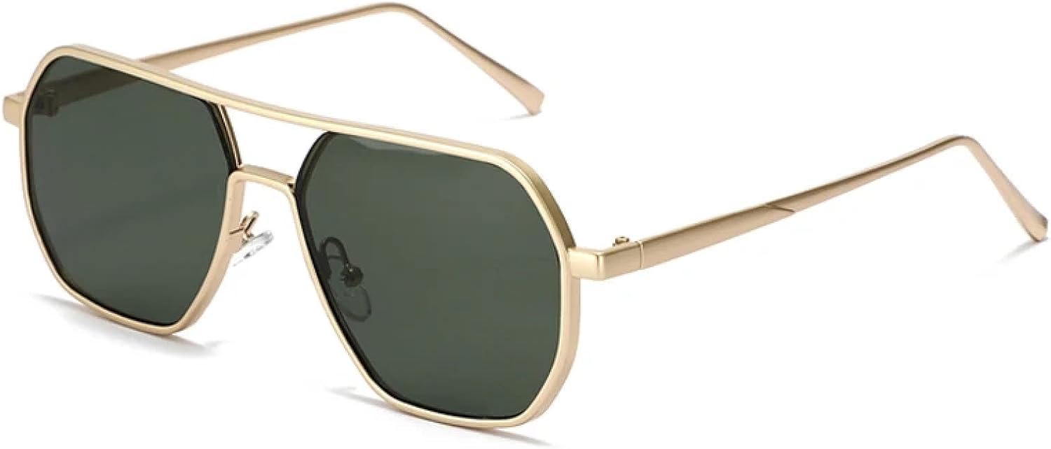 Ретро металлические многоугольные солнцезащитные очки с двойной перемычкой для женщин, защита от УФ-излучения UV400, модные трендовые очки для мужчин TVTBBVV, Golden Dark Green
Ретро металлические многоугольные солнцезащитные очки с двойной перемычкой для женщин, защита от УФ-излучения UV400, модные трендовые очки для мужчин TVTBBVV, Golden Dark Green