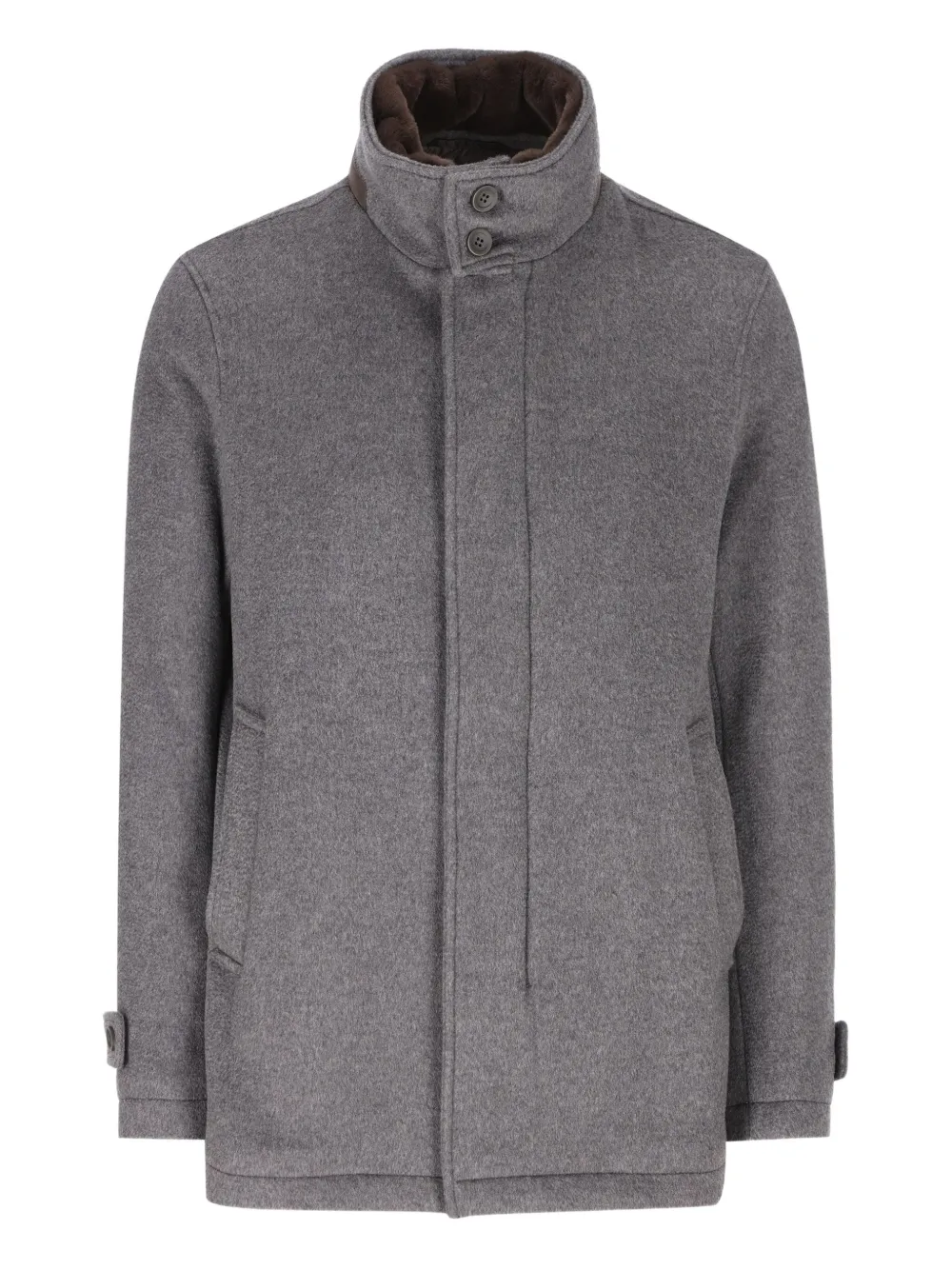 Кашемировая куртка с высоким воротником Herno, серый 
Кашемировая куртка с высоким воротником Herno, серый