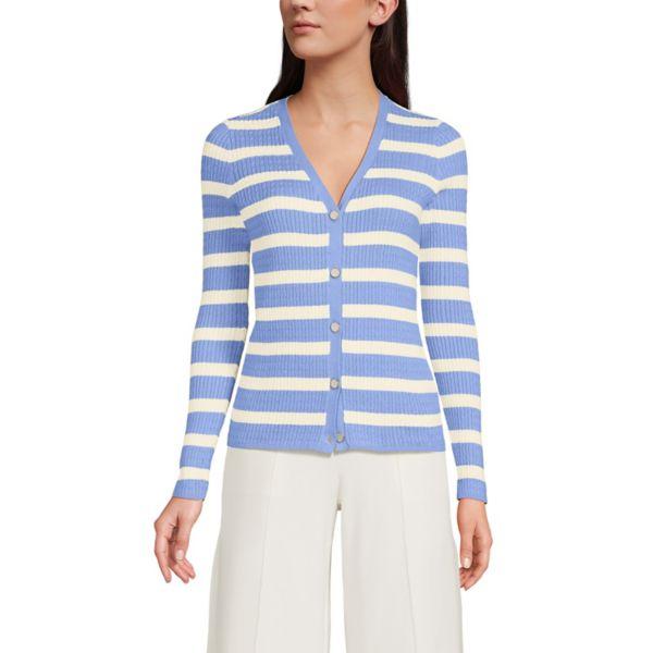 Женский детский кардиган с V-образным вырезом и ажурной вязкой Lands' End, цвет ivo periwinkle strp
Женский детский кардиган с V-образным вырезом и ажурной вязкой Lands' End, цвет ivo periwinkle strp