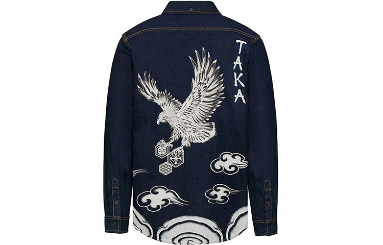 Мужская рубашка EVISU, джинсовая ткань
Мужская рубашка EVISU, джинсовая ткань