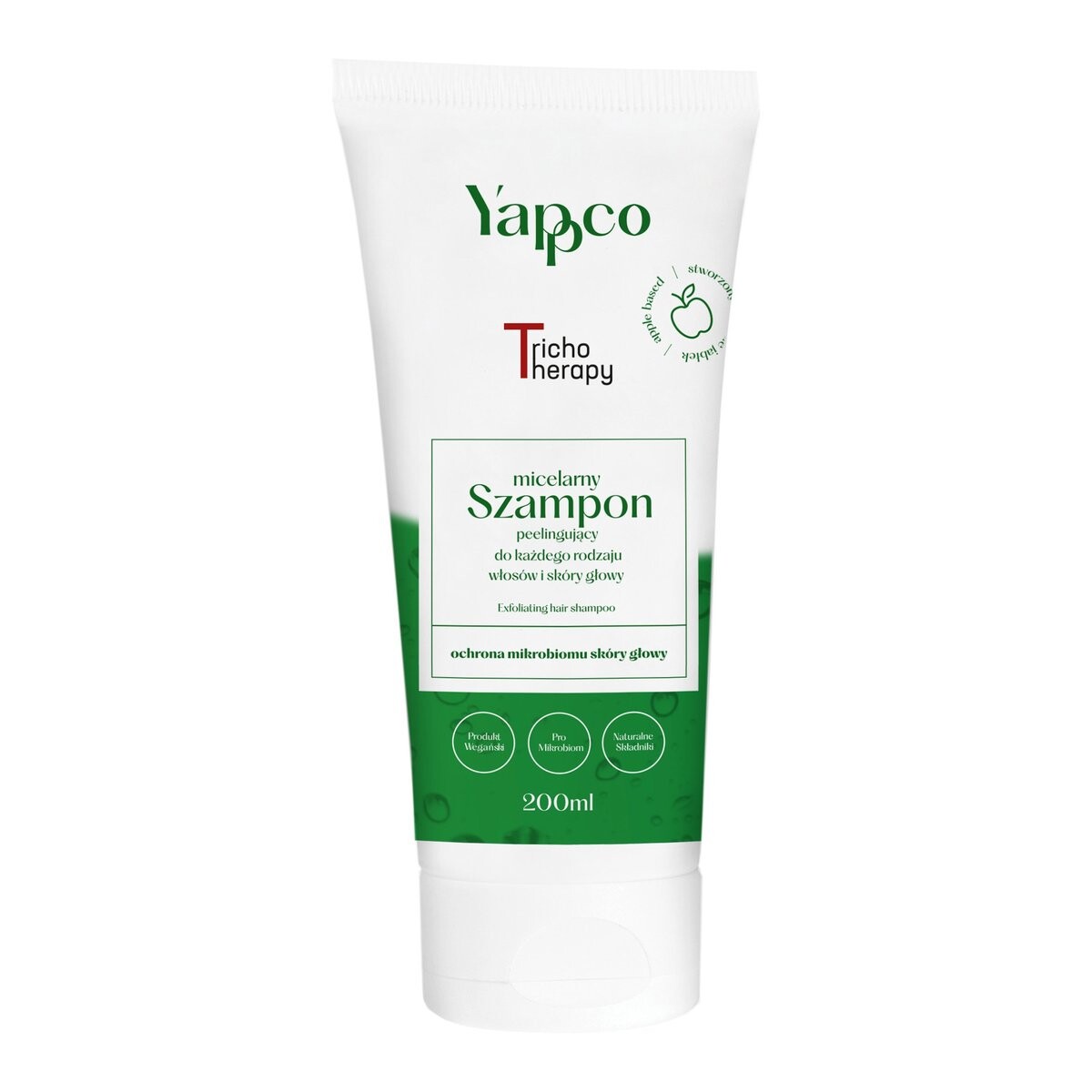 Yappco, Отшелушивающий мицеллярный шампунь для всех типов волос и кожи головы, 200мл
Yappco, Отшелушивающий мицеллярный шампунь для всех типов волос и кожи головы, 200мл