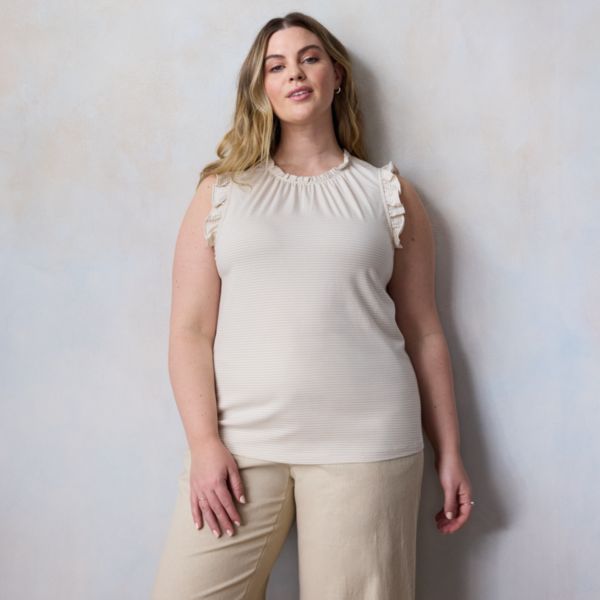 Плюс сайз топ с кружевными рюшами на рукавах и круглым вырезом Lc Lauren Conrad, цвет khaki amalfi stripe
Плюс сайз топ с кружевными рюшами на рукавах и круглым вырезом Lc Lauren Conrad, цвет khaki amalfi stripe