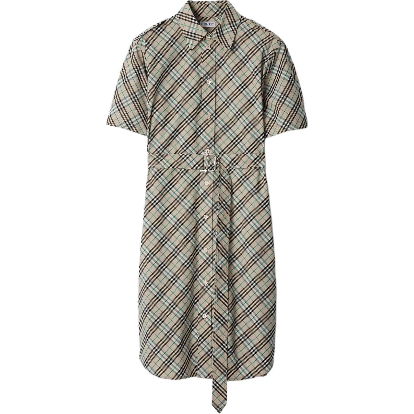 Приталенное платье-рубашка мини с поясом Burberry, бежевый
Приталенное платье-рубашка мини с поясом Burberry, бежевый