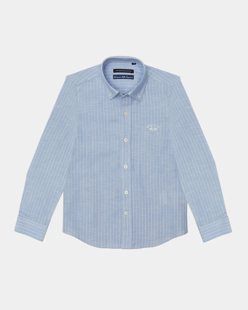 Рубашка для мальчика с принтом в голубую полоску Spagnolo, голубой
Рубашка для мальчика с принтом в голубую полоску Spagnolo, голубой