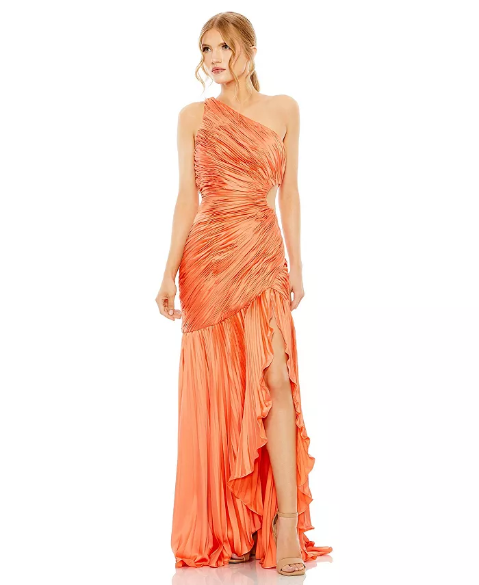 Женское платье с боковым разрезом, плиссированное, с одним плечом Mac Duggal, оранжевый
Женское платье с боковым разрезом, плиссированное, с одним плечом Mac Duggal, оранжевый