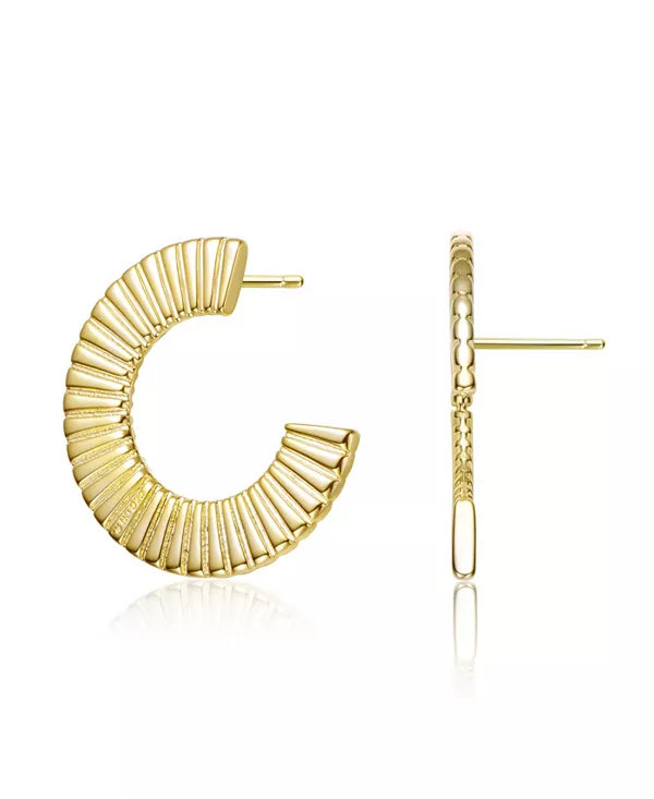 Стильные ребристые серьги-кольца с широкими открытыми кругами, покрытые 14-каратным золотом Rachel Glauber, gold
Стильные ребристые серьги-кольца с широкими открытыми кругами, покрытые 14-каратным золотом Rachel Glauber, gold