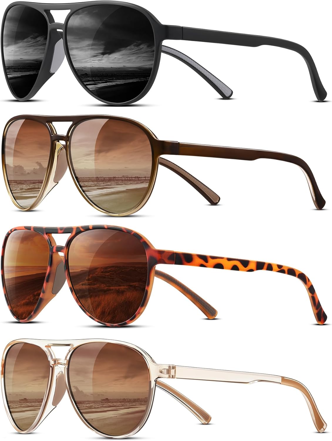 Поляризованные солнцезащитные очки-авиаторы KUGUAOK для женщин и мужчин, спортивный стиль, защита UV400, очки для бега, винтажные модные очки, Black+gradient Tea Frame+tea+leopard
Поляризованные солнцезащитные очки-авиаторы KUGUAOK для женщин и мужчин, спортивный стиль, защита UV400, очки для бега, винтажные модные очки, Black+gradient Tea Frame+tea+leopard