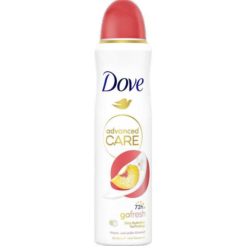 Спрей-антиперспирант Advanced Care со свежим ароматом персика и белых цветов Dove, 150 ml 
Спрей-антиперспирант Advanced Care со свежим ароматом персика и белых цветов Dove, 150 ml