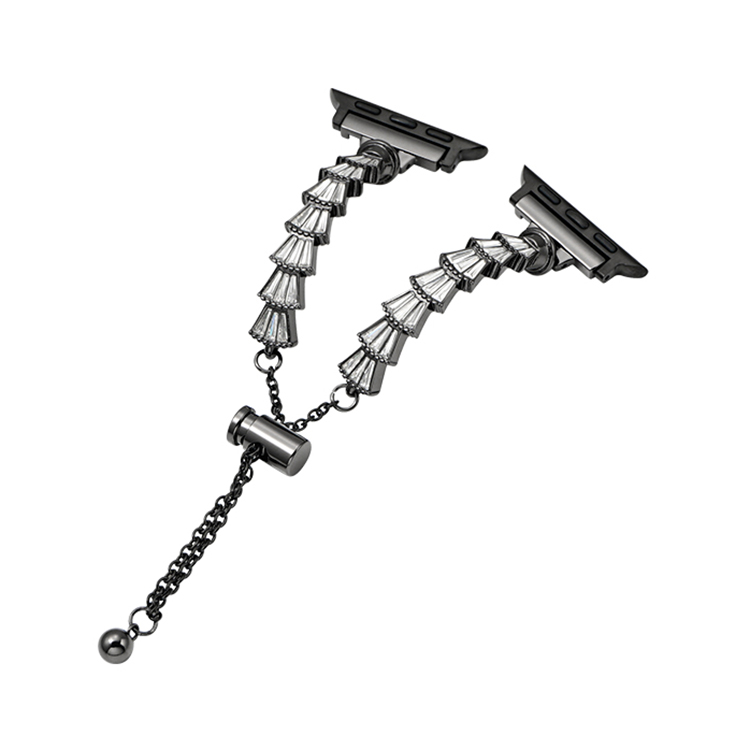 Ремешок Apple совместимый металлический IBOANN, ажурный с инкрустацией бриллиантами - черный
Ремешок Apple совместимый металлический IBOANN, ажурный с инкрустацией бриллиантами - черный