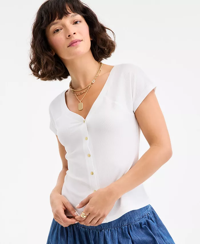 Женская футболка на пуговицах On 34th, белый
Женская футболка на пуговицах On 34th, белый