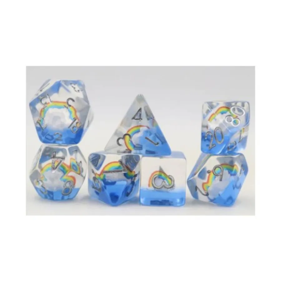 Набор Poly - Beautiful Day с серебром (7), Dice Sets - Resin/Acrylic - Rainbow & Multi-Colored (Foam Brain Games)
Набор Poly - Beautiful Day с серебром (7), Dice Sets - Resin/Acrylic - Rainbow & Multi-Colored (Foam Brain Games)