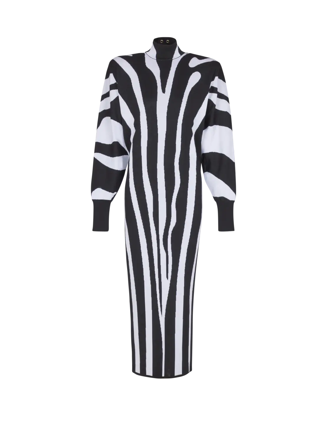 Длинное вязаное платье с узором "зебра" Balmain, черный
Длинное вязаное платье с узором "зебра" Balmain, черный