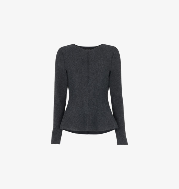 Топ облегающего кроя с баской и подолом из эластичной хлопковой смеси Whistles, серый
Топ облегающего кроя с баской и подолом из эластичной хлопковой смеси Whistles, серый