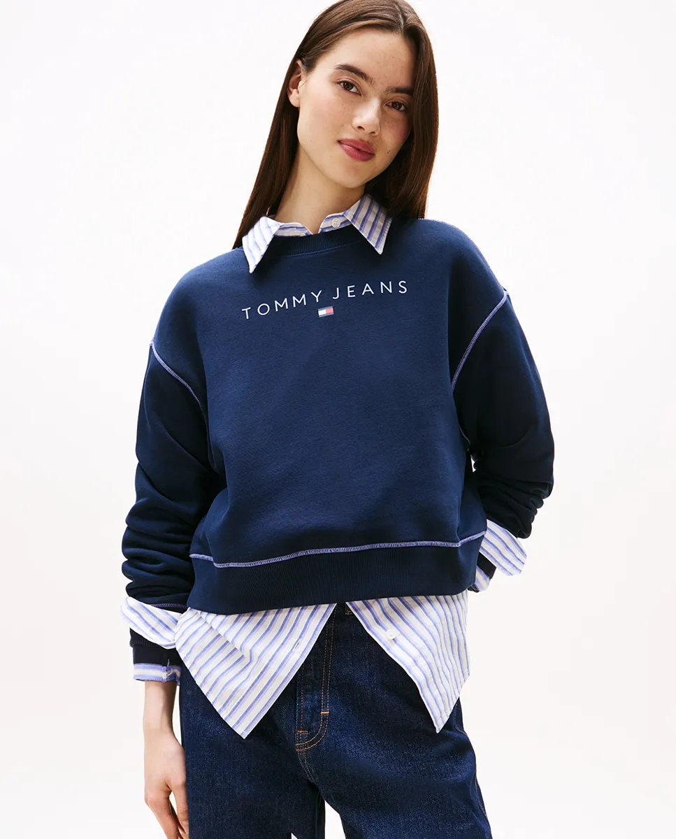 Женская толстовка с контрастными швами, свободного укороченного кроя Tommy Jeans, темно-синий
Женская толстовка с контрастными швами, свободного укороченного кроя Tommy Jeans, темно-синий