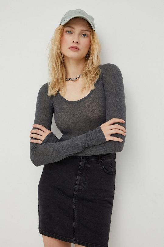 Хлопковая футболка с длинным рукавом ML COL ROND American Vintage, серый
Хлопковая футболка с длинным рукавом ML COL ROND American Vintage, серый