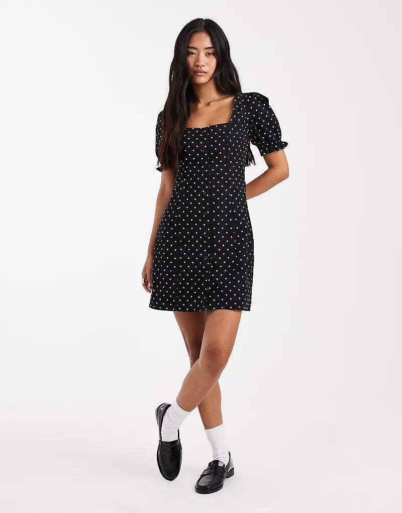 Мини-платье Miss Selfridge с рукавами-фонариками в горошек
Мини-платье Miss Selfridge с рукавами-фонариками в горошек