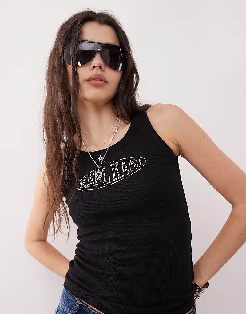 Майка-топ Karl Kani Signature с логотипом из страз черного цвета
Майка-топ Karl Kani Signature с логотипом из страз черного цвета