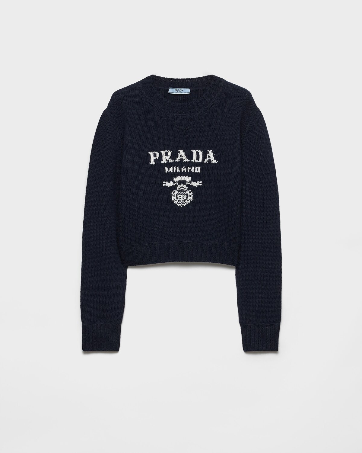Джемпер с круглым вырезом из шерсти и кашемира Prada, темно-синий
Джемпер с круглым вырезом из шерсти и кашемира Prada, темно-синий