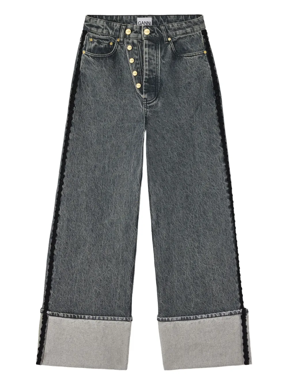 Джинсы с пуговицами Ganni, серый
Джинсы с пуговицами Ganni, серый