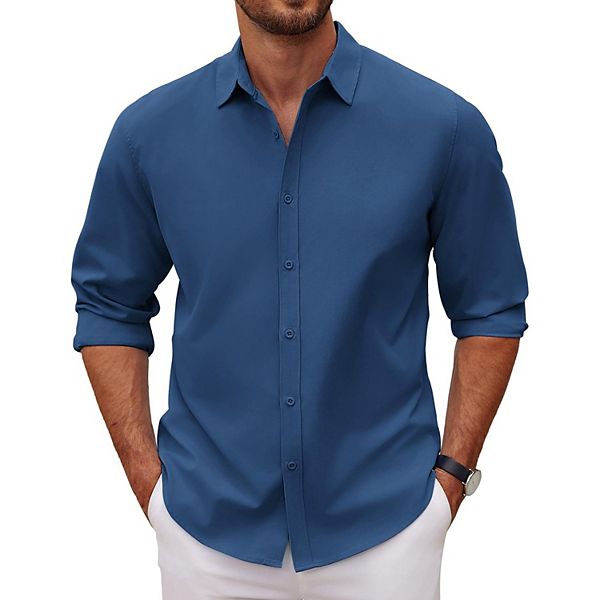 Мужская рубашка с длинным рукавом casual slim fit Coofandy, Navy
Мужская рубашка с длинным рукавом casual slim fit Coofandy, Navy