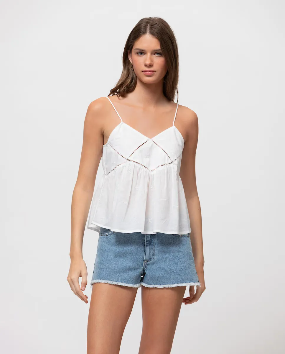 Струящийся женский топ с вышивкой Noon, белый
Струящийся женский топ с вышивкой Noon, белый