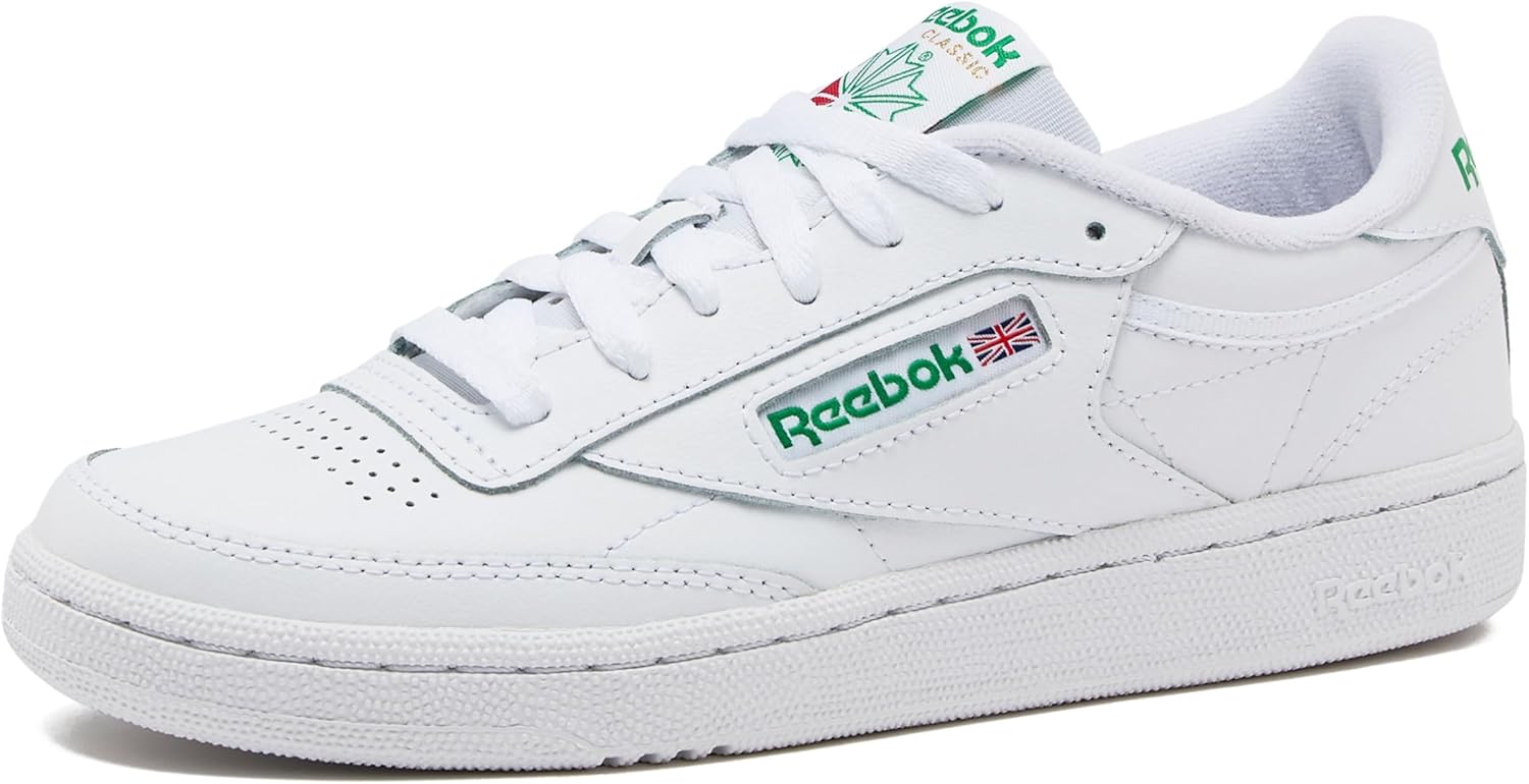 Мужские теннисные кроссовки Reebok Club C 85, повседневные модные белые кроссовки для мужчин, белый/зеленый
Мужские теннисные кроссовки Reebok Club C 85, повседневные модные белые кроссовки для мужчин, белый/зеленый