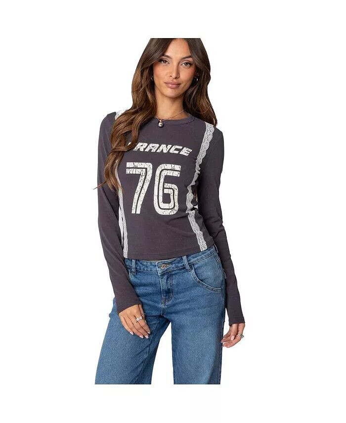 Женская футболка с длинным рукавом в французском стиле Edikted, серый
Женская футболка с длинным рукавом в французском стиле Edikted, серый