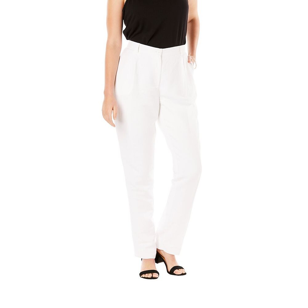 Женские льняные брюки со складками спереди Jessica London больших размеров, белый
Женские льняные брюки со складками спереди Jessica London больших размеров, белый