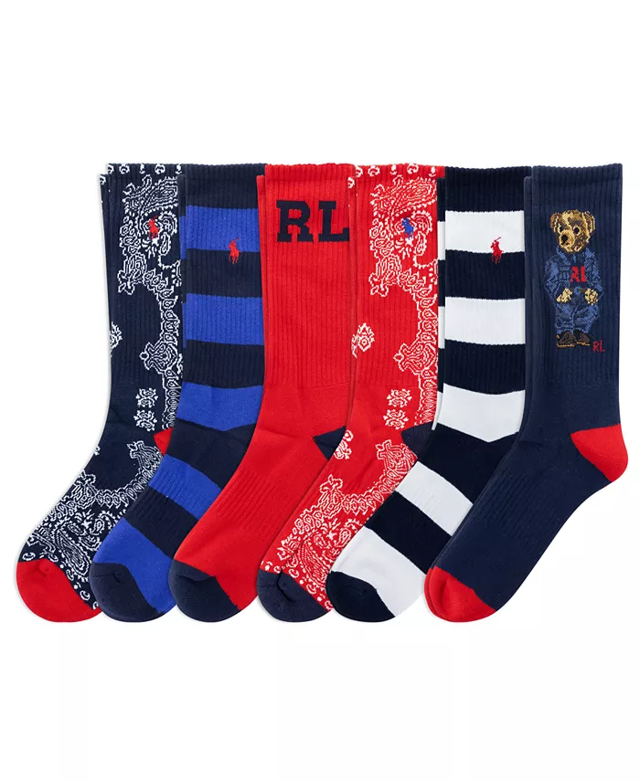 Мужские носки Bandana Bear, набор из 6 пар Polo Ralph Lauren, мультиколор
Мужские носки Bandana Bear, набор из 6 пар Polo Ralph Lauren, мультиколор