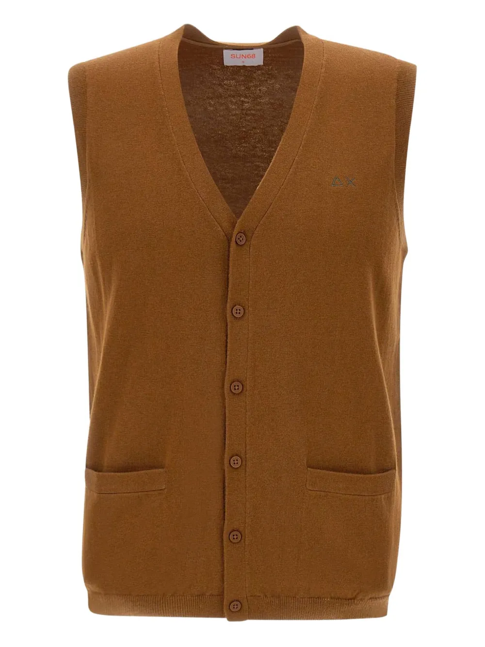 Жилет с V-образным вырезом на пуговицах Sun68, коричневый
Жилет с V-образным вырезом на пуговицах Sun68, коричневый
