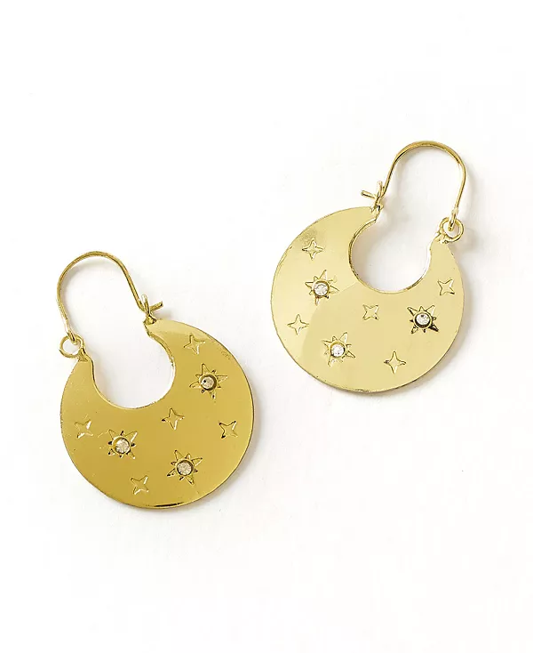 Звездные плоские серьги-кольца Sitara Matr Boomie, brass
Звездные плоские серьги-кольца Sitara Matr Boomie, brass