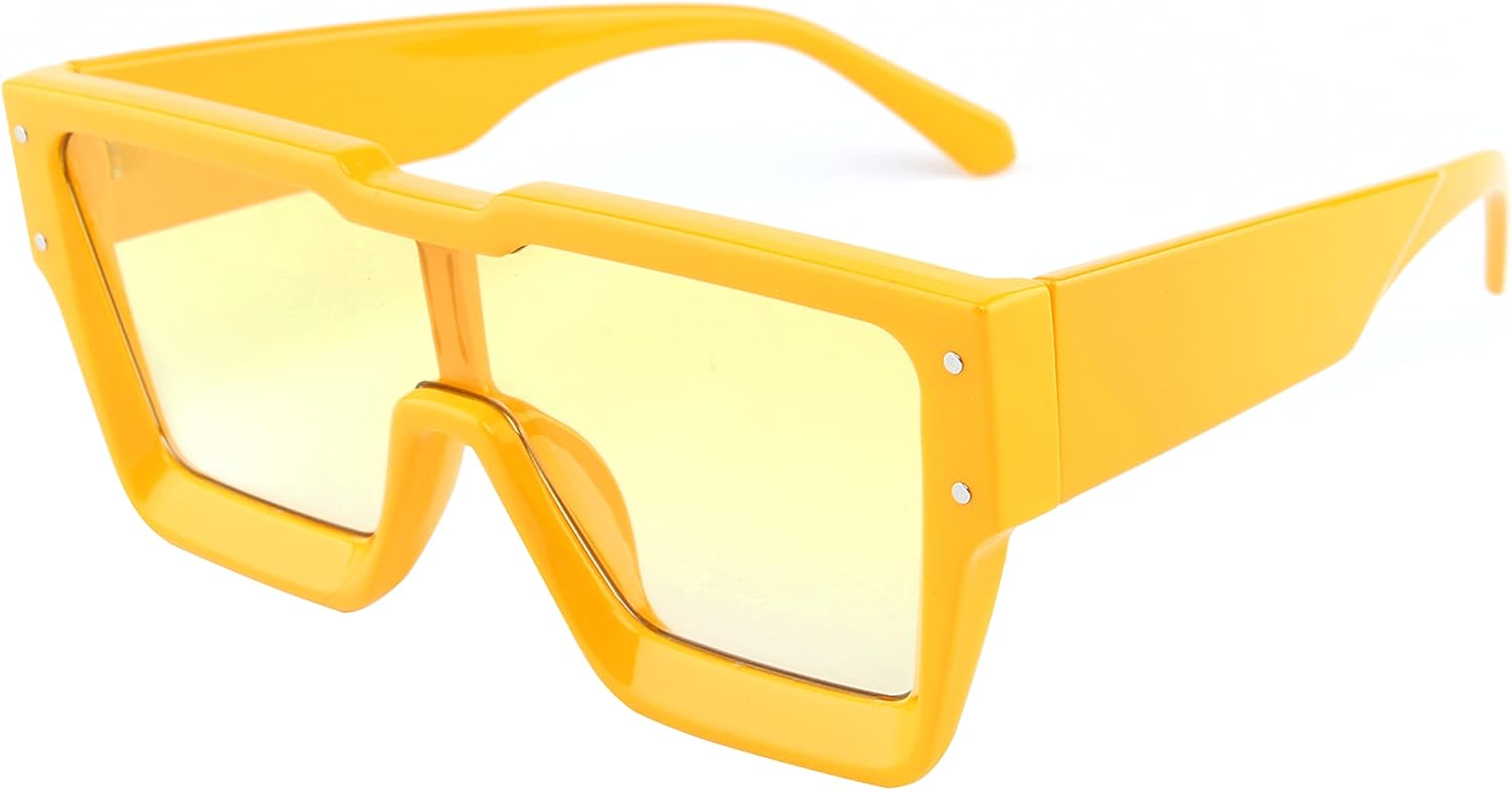 Солнцезащитные очки KENBO большого размера для женщин и мужчин, модные квадратные солнцезащитные очки с цельными линзами, большие солнцезащитные очки, Yellow Frame - Yellow Lens
Солнцезащитные очки KENBO большого размера для женщин и мужчин, модные квадратные солнцезащитные очки с цельными линзами, большие солнцезащитные очки, Yellow Frame - Yellow Lens