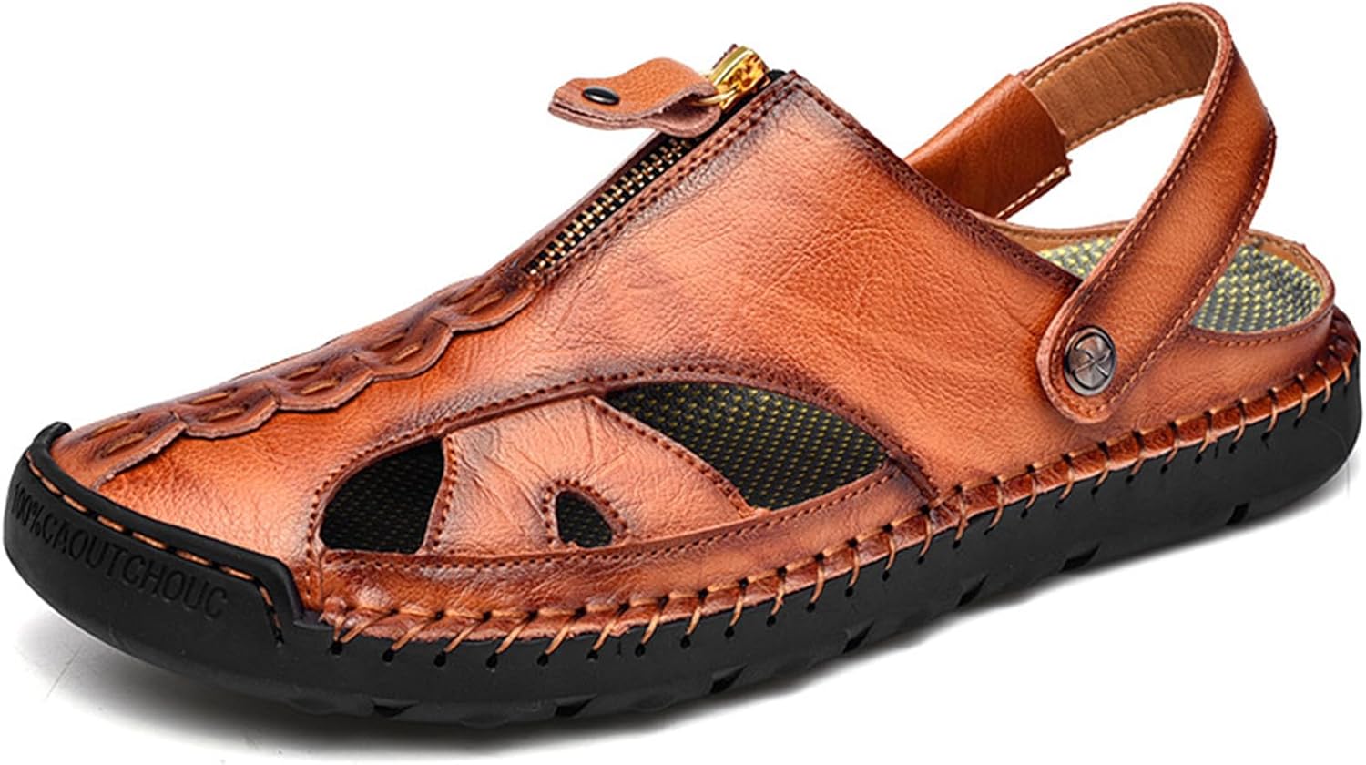 Мужские сандалии RiceelSor с закрытым носком, ручная работа, кожаные, с регулируемым ремешком на пятке, удобные для надевания, большого размера, летние, дышащие, комфортные, легкие, пляжные, для улицы, тип рыбак, коричневый
Мужские сандалии RiceelSor с закрытым носком, ручная работа, кожаные, с регулируемым ремешком на пятке, удобные для надевания, большого размера, летние, дышащие, комфортные, легкие, пляжные, для улицы, тип рыбак, коричневый