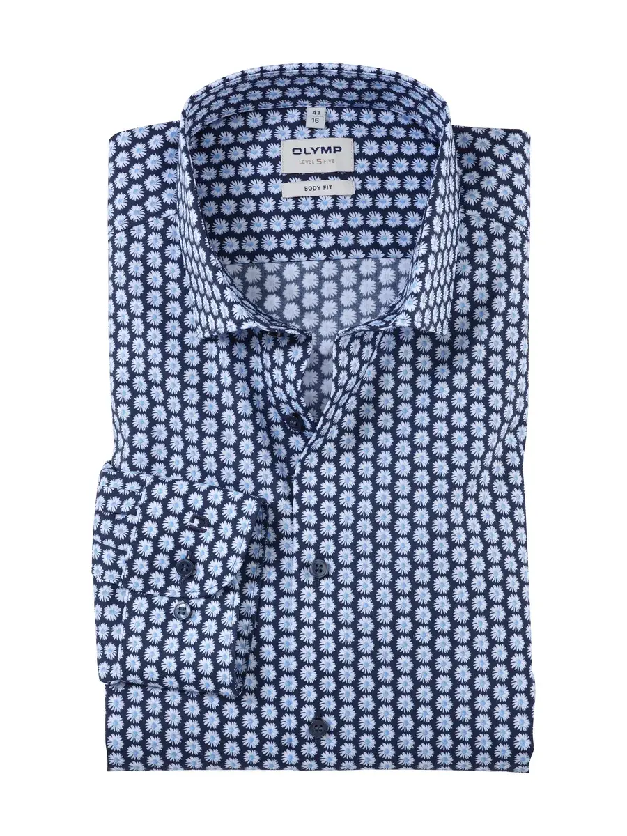 Рубашка OLYMP с длинными рукавами "Level Five Body Fit", летний принт ромашки, синий
Рубашка OLYMP с длинными рукавами "Level Five Body Fit", летний принт ромашки, синий