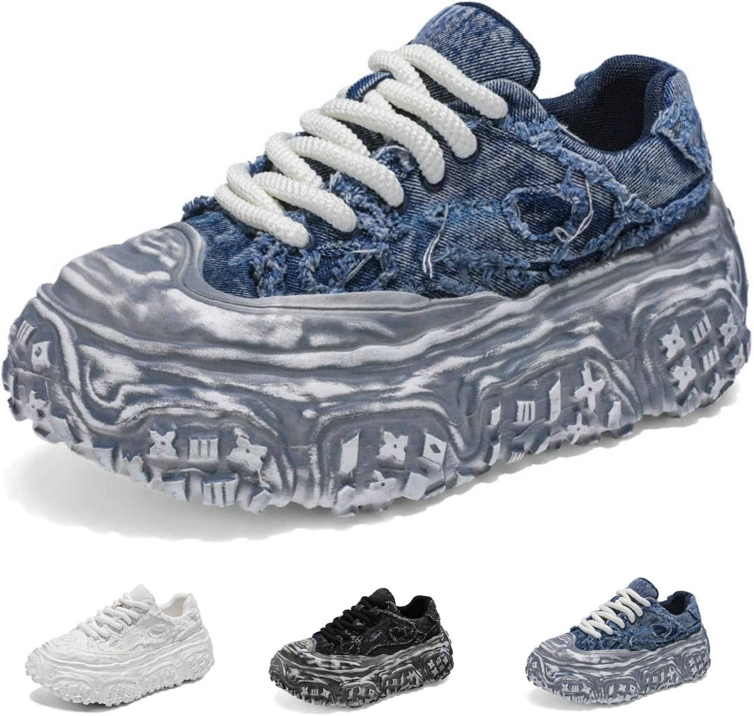 Мужские модные кроссовки MACEFIL с массивной подошвой 8 см, джинсовый холщовый материал, стиль «папа», удобная обувь для прогулок и уличного стиля, синий
Мужские модные кроссовки MACEFIL с массивной подошвой 8 см, джинсовый холщовый материал, стиль «папа», удобная обувь для прогулок и уличного стиля, синий